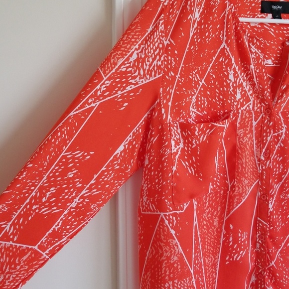 Mossimo Orange Button-down Top - Picture 4 of 7